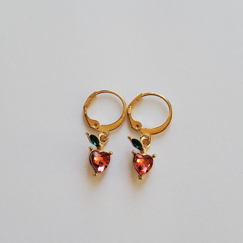 4 new pair cute fruit jewel gold charm earrings - Picture 3 of 5
